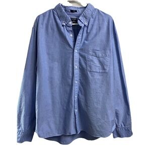 J.Crew Mens Flex Oxford Casual Shirt Light blue denim look‎ Sz. SLIM XXL EUC